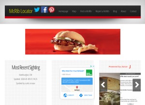 How mcriblocator.com looks like on a tablet such as an iPad.