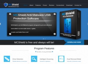 How mcshield.net looks like on a tablet such as an iPad.