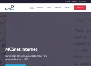 How mcsnet.ca looks like on a tablet such as an iPad.