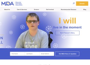 How mda.org looks like on a tablet such as an iPad.