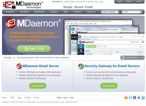 How mdaemon.com looks like on a tablet such as an iPad.