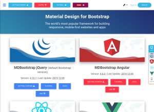 How mdbootstrap.com looks like on a tablet such as an iPad.