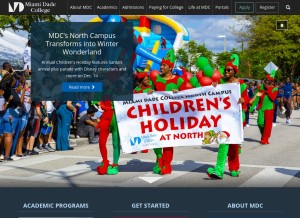 How mdc.edu looks like on a tablet such as an iPad.