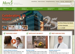 How mdmercy.com looks like on a tablet such as an iPad.