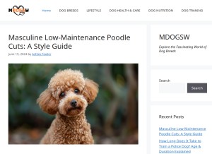 How mdogsw.com looks like on a tablet such as an iPad.