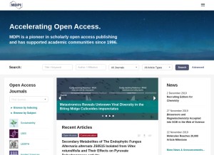 How mdpi.com looks like on a tablet such as an iPad.