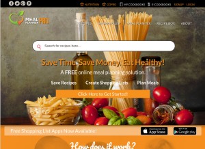 How mealplannerpro.com looks like on a tablet such as an iPad.