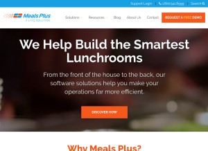 How mealsplus.com looks like on a tablet such as an iPad.