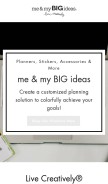 How meandmybigideas.com looks like on a mobile device such as an iPhone.