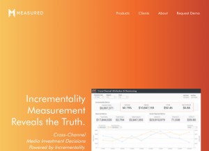 How measured.com looks like on a tablet such as an iPad.