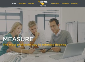 How measureflooring.com looks like on a tablet such as an iPad.