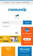 How measureup.com looks like on a mobile device such as an iPhone.