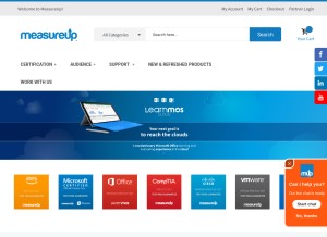 How measureup.com looks like on a tablet such as an iPad.