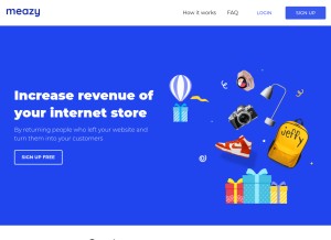 How meazy.co looks like on a tablet such as an iPad.