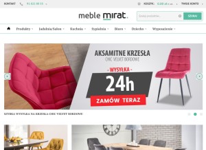 How meble-mirat.pl looks like on a tablet such as an iPad.