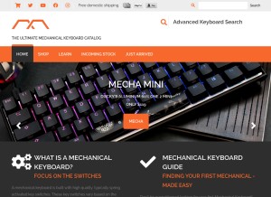How mechanicalkeyboards.com looks like on a tablet such as an iPad.