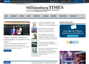 How mecktimes.com looks like on a tablet such as an iPad.