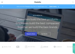 How medallia.com looks like on a tablet such as an iPad.