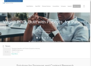 How medavante.net looks like on a tablet such as an iPad.