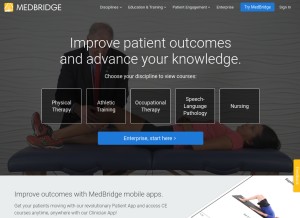How medbridgeed.com looks like on a tablet such as an iPad.