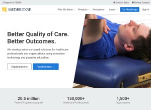 How medbridgeeducation.com looks like on a tablet such as an iPad.