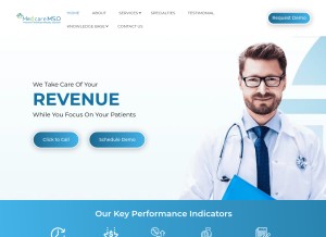 How medcaremso.com looks like on a tablet such as an iPad.