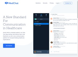 How medchatapp.com looks like on a tablet such as an iPad.