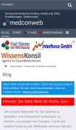 How medconweb.de looks like on a mobile device such as an iPhone.