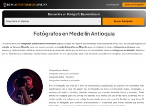 How medellin.buscatufotografo.online looks like on a tablet such as an iPad.