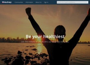 How medhelp.org looks like on a tablet such as an iPad.