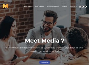How media7.com looks like on a tablet such as an iPad.