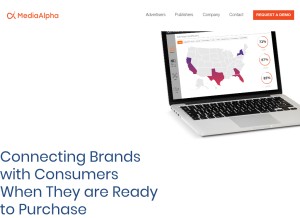 How mediaalpha.com looks like on a tablet such as an iPad.