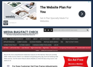 How mediabiasfactcheck.com looks like on a tablet such as an iPad.