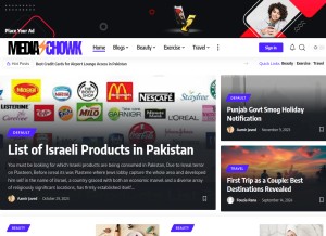 How mediachowk.com looks like on a tablet such as an iPad.