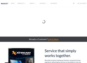 How mediacomcable.com looks like on a tablet such as an iPad.