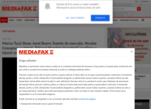 How mediafax.ro looks like on a tablet such as an iPad.