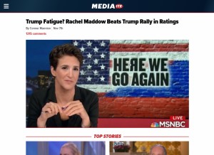 How mediaite.com looks like on a tablet such as an iPad.