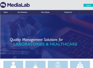 How medialab.com looks like on a tablet such as an iPad.