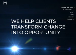 How medialink.com looks like on a tablet such as an iPad.