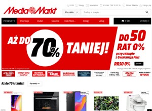 How mediamarkt.pl looks like on a tablet such as an iPad.