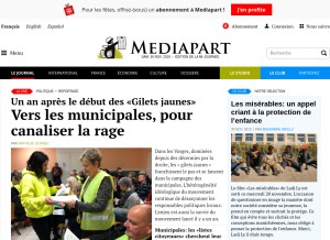 How mediapart.fr looks like on a tablet such as an iPad.