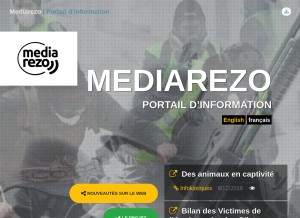 How mediarezo.net looks like on a tablet such as an iPad.
