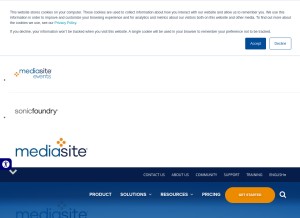 How mediasite.com looks like on a tablet such as an iPad.