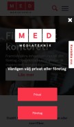 How mediateknik.net looks like on a mobile device such as an iPhone.