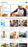 How medica.com looks like on a mobile device such as an iPhone.