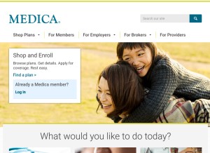 How medica.com looks like on a tablet such as an iPad.