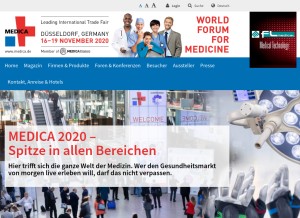 How medica.de looks like on a tablet such as an iPad.