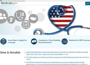 How medicaid.gov looks like on a tablet such as an iPad.