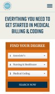 How medicalbillingandcoding.org looks like on a mobile device such as an iPhone.