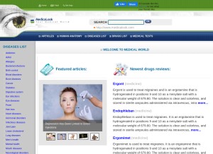 How medicalook.com looks like on a tablet such as an iPad.